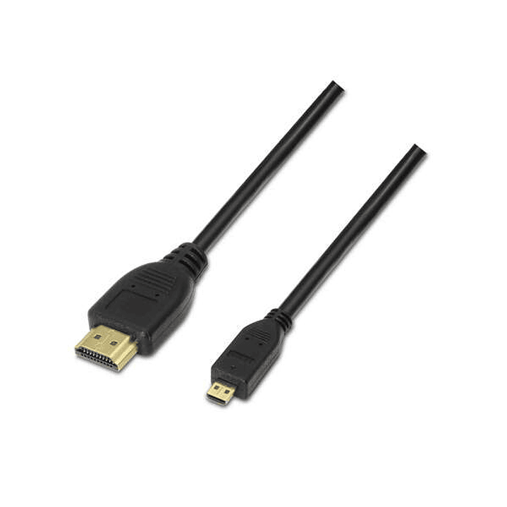 Aisens Cable Micro HDMI Alta Velocidad / HEC - A Macho-D/Macho - 0.8m - Compatibilidad 3D y Ethernet - Color Negro 1