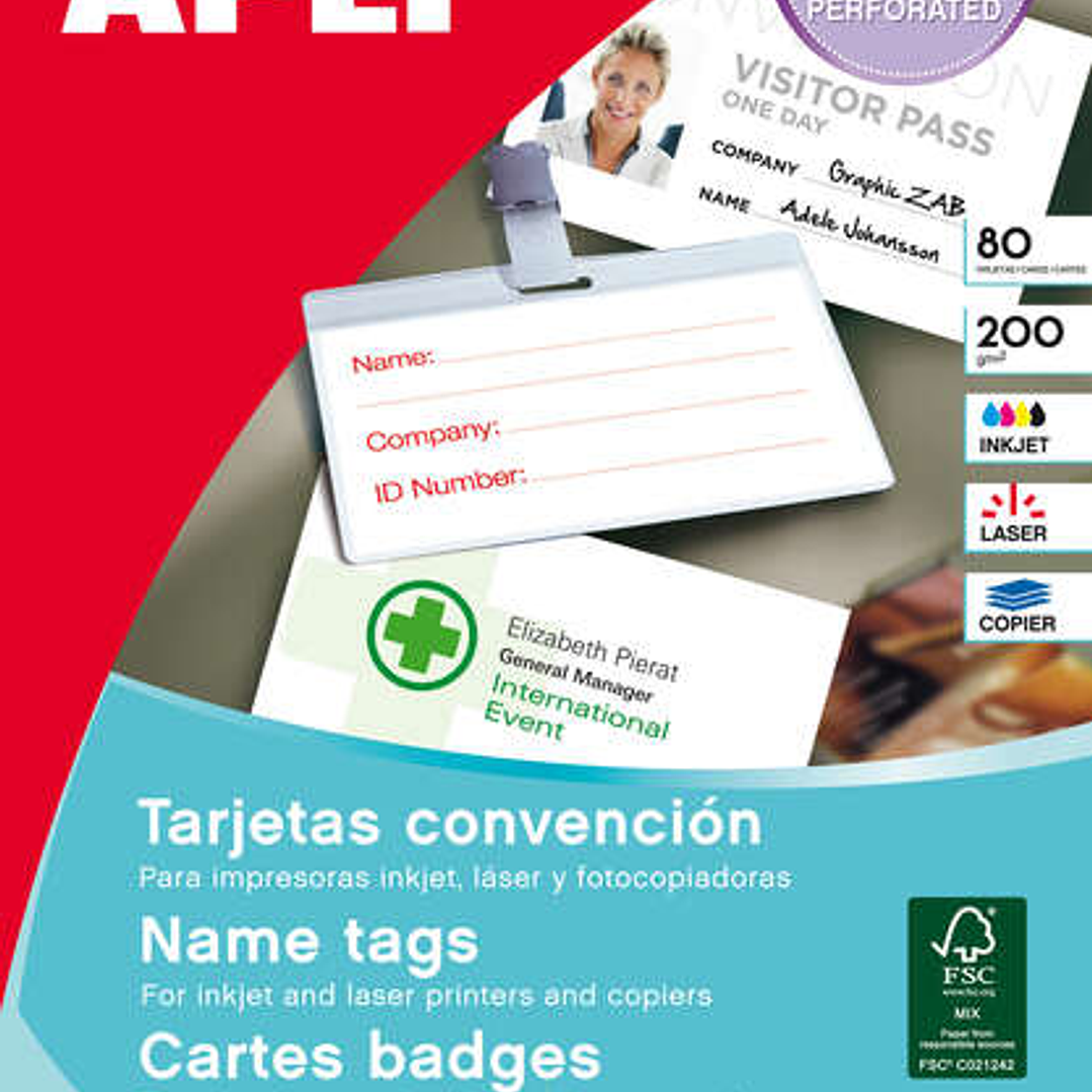 Apli Tarjetas Convencion Microperforadas 200g 10 Hojas 1