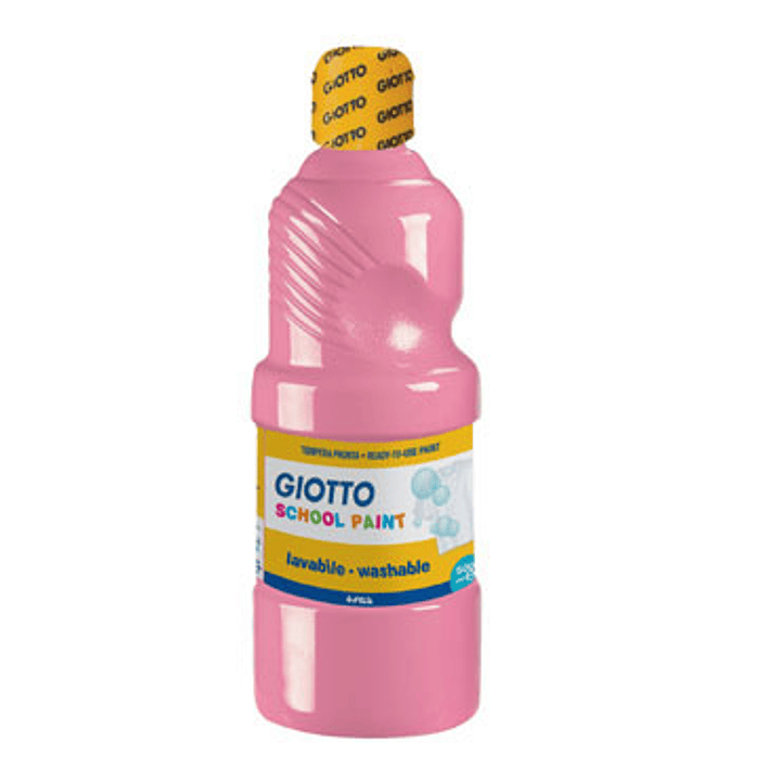 Giotto School Paint Tempera - 500ml - Lista para el Uso - Super Lavable - Botella Bio Pet - Color Rosa 1