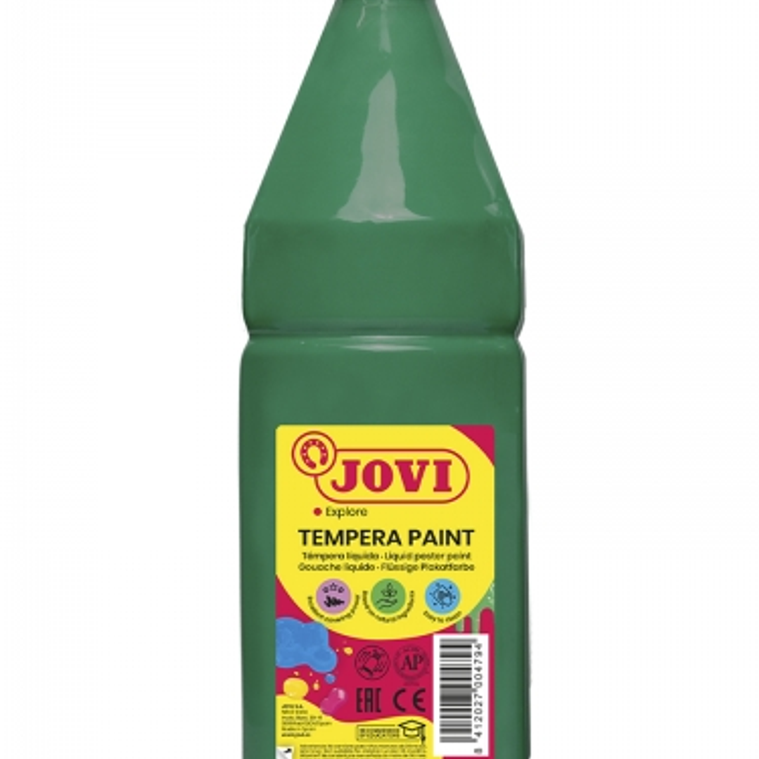 Jovi Tempera Paint Tempera Liquida 1000ml - Base Agua - Lista para Usar - Alto Poder Cubriente - Secado Rapido - Excelente Rendimiento - Facil Aplicac 1