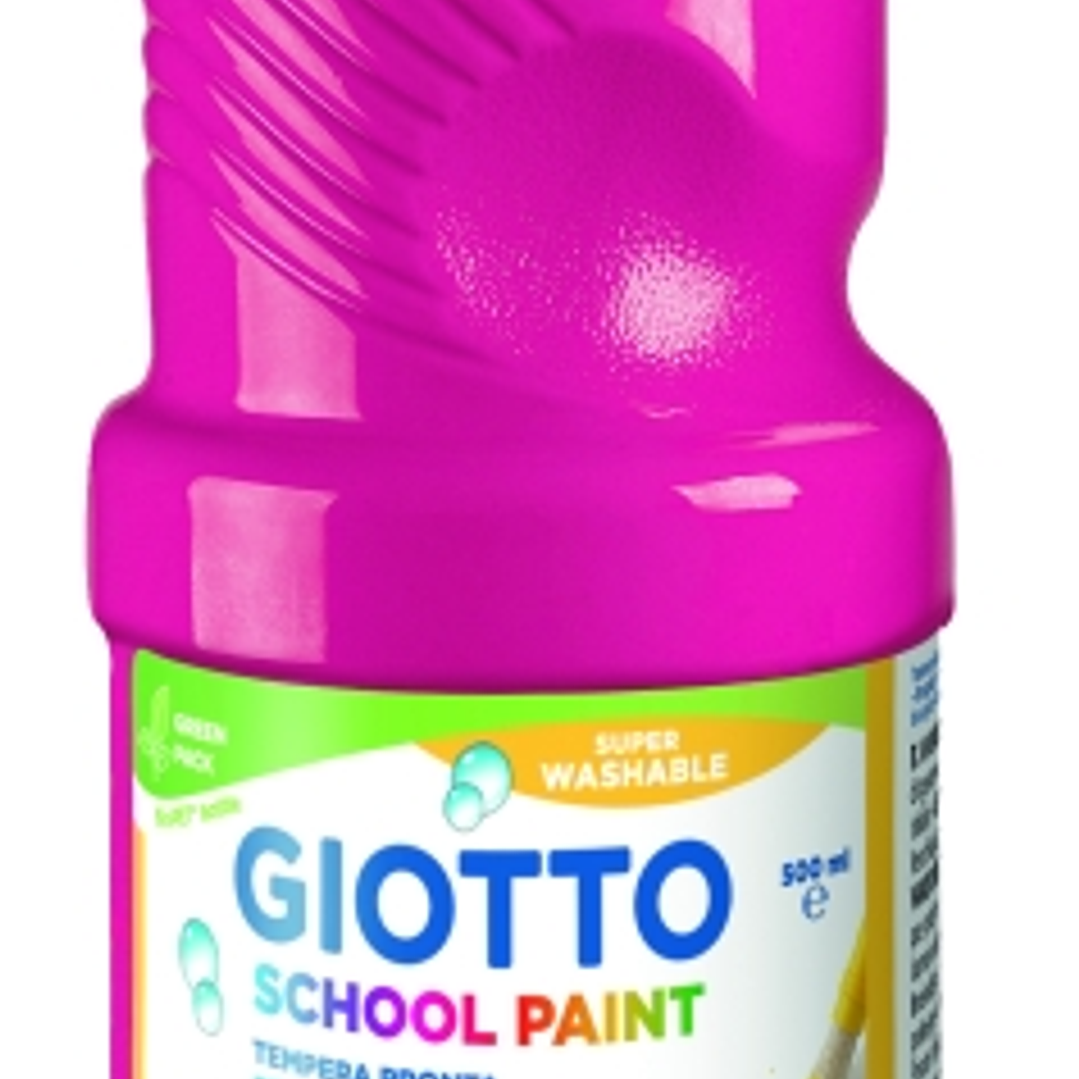 Giotto School Paint Tempera - 500ml - Lista para el Uso - Super Lavable - Botella Bio Pet - Color Magenta 1