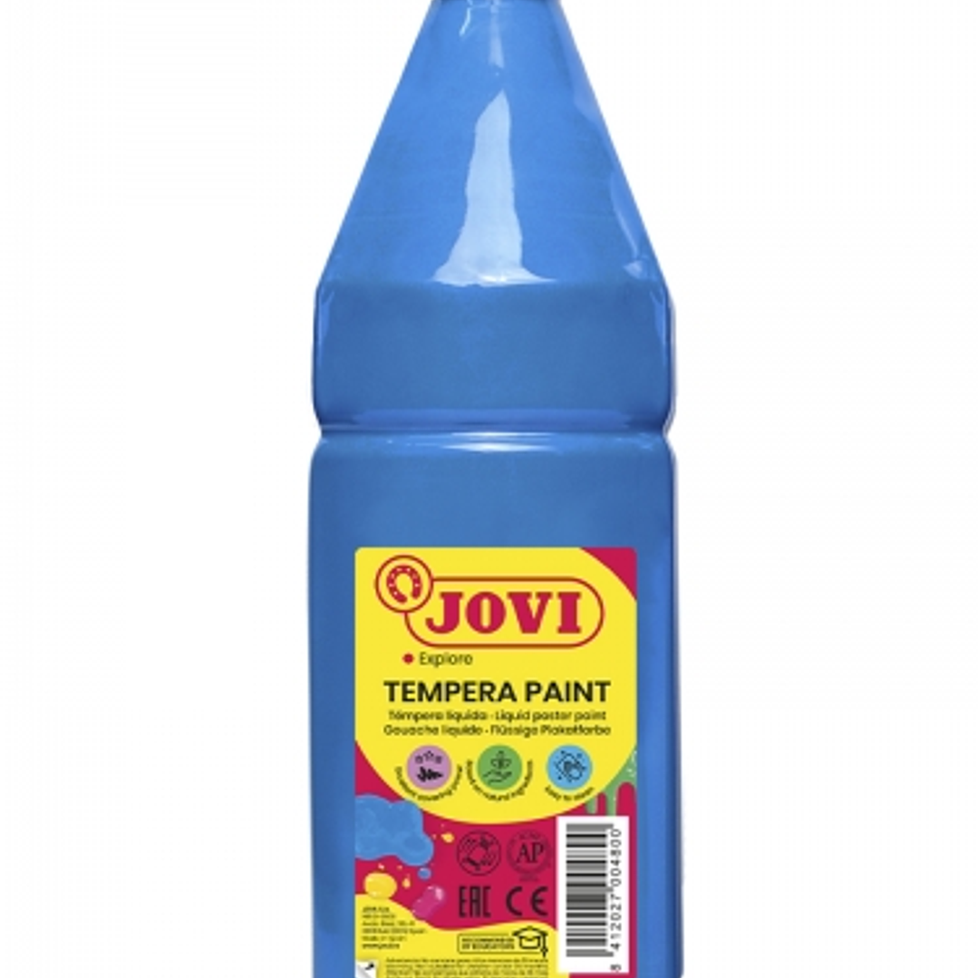Jovi Tempera Paint Tempera Liquida 1000ml - Base Agua - Lista para Usar - Alto Poder Cubriente - Secado Rapido - Excelente Rendimiento - Facil Aplicac 1