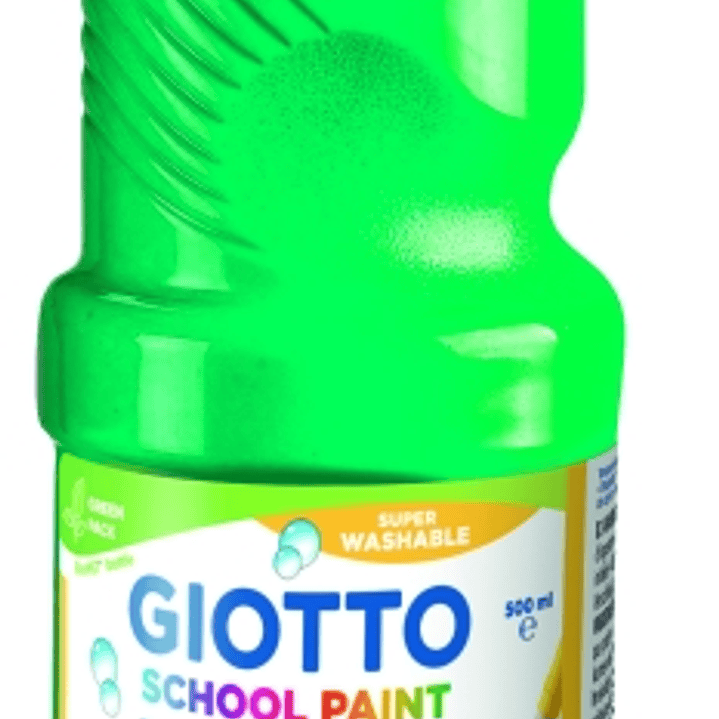 Giotto School Paint Tempera - 500ml - Lista para el Uso - Super Lavable - Botella Bio Pet - Color Verde 1