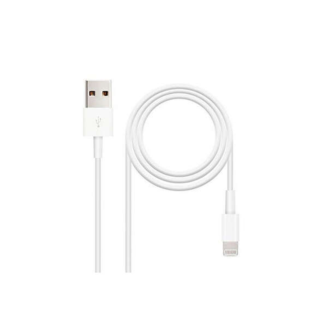 Nanocable Cable USB-A 2.0 Macho a Lightning Macho 2m - Color Blanco 1
