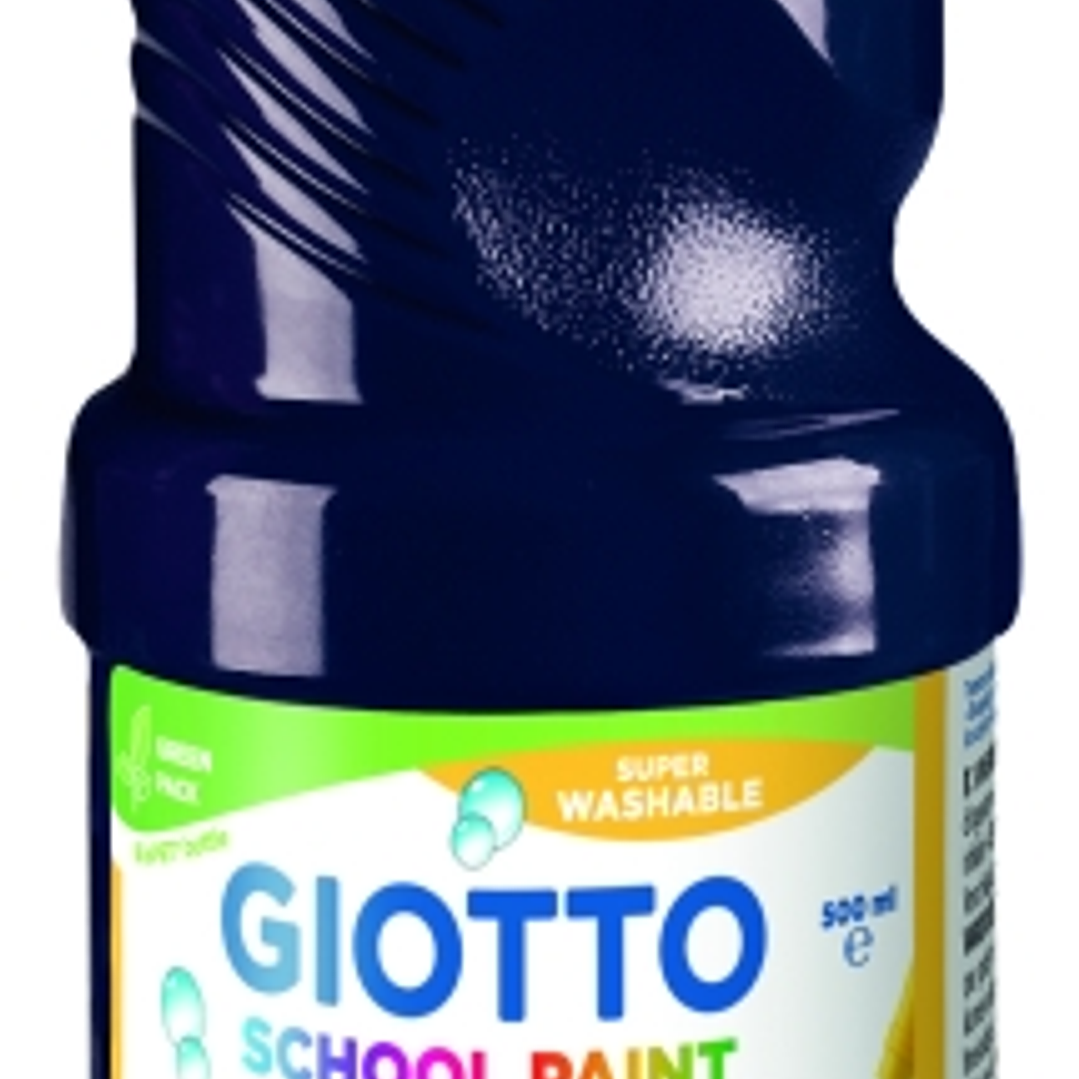Giotto School Paint Tempera - 500ml - Lista para el Uso - Super Lavable - Botella Bio Pet - Color Negro 1
