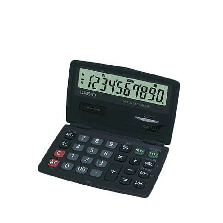 Casio SL-210TE Calculadora de Bolsillo 10 Digitos Tipo Plegable - Pantalla Extra Grande - Alimentacion Solar y Pila - Color Gris Oscuro 1