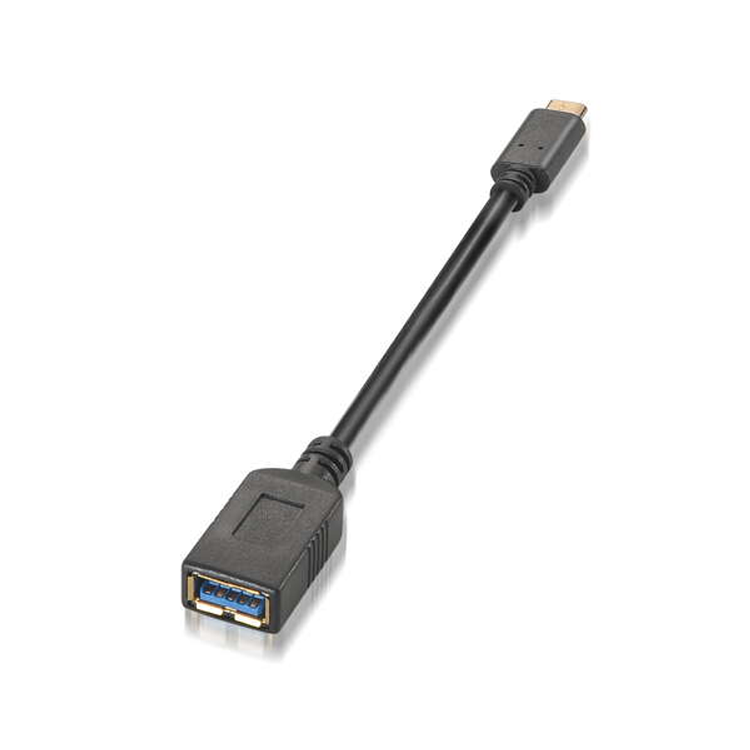 Aisens Cable USB 3.1 Gen1 5Gbps 3A - Tipo USB-C/M-A Hembra - 15cm - Color Negro 1