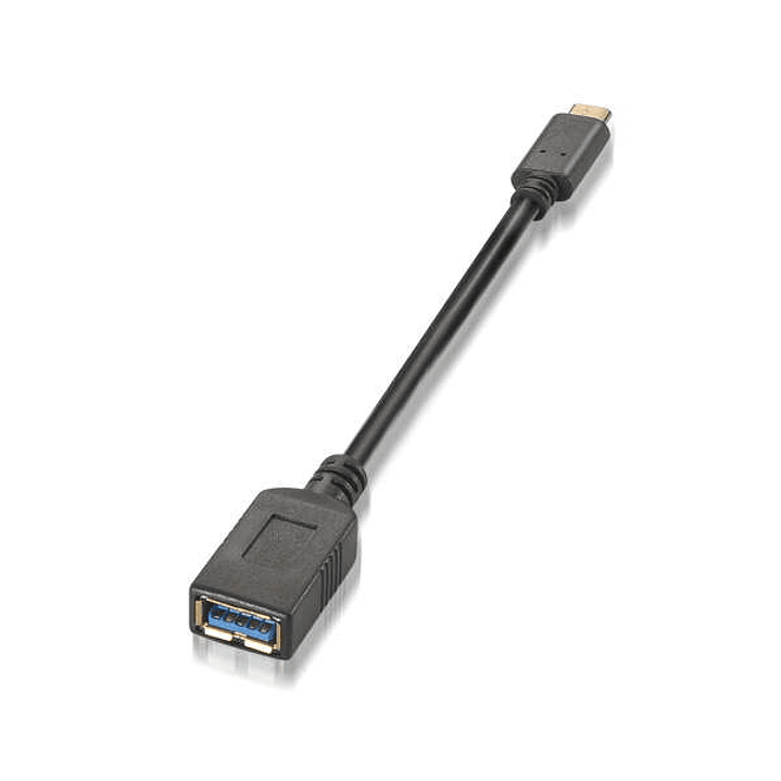 Aisens Cable USB 3.1 Gen1 5Gbps 3A - Tipo USB-C/M-A Hembra - 15cm - Color Negro 1