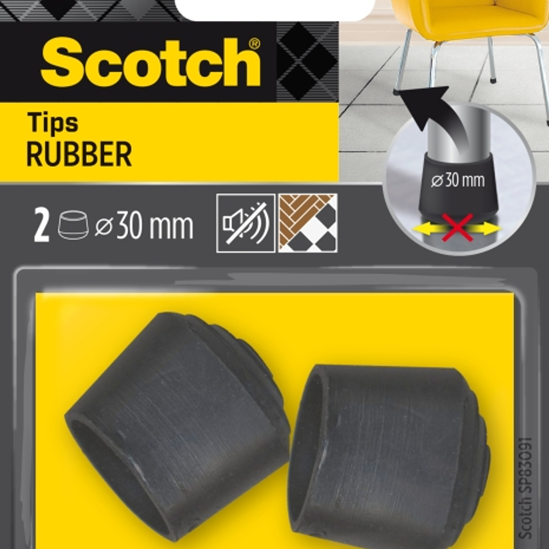 Scotch Pack de 2 Conteras de Goma - Diametro de 30mm - Color Negro 1