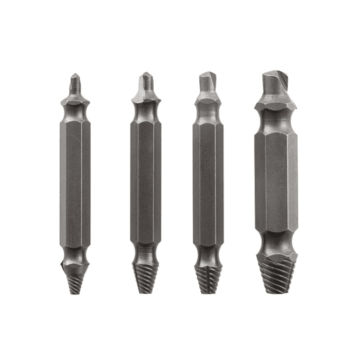 Innovagoods Brocas para Extraer Tornillos - Acero Templado Endurecido - 4 Piezas - Universal - Color Gris 1