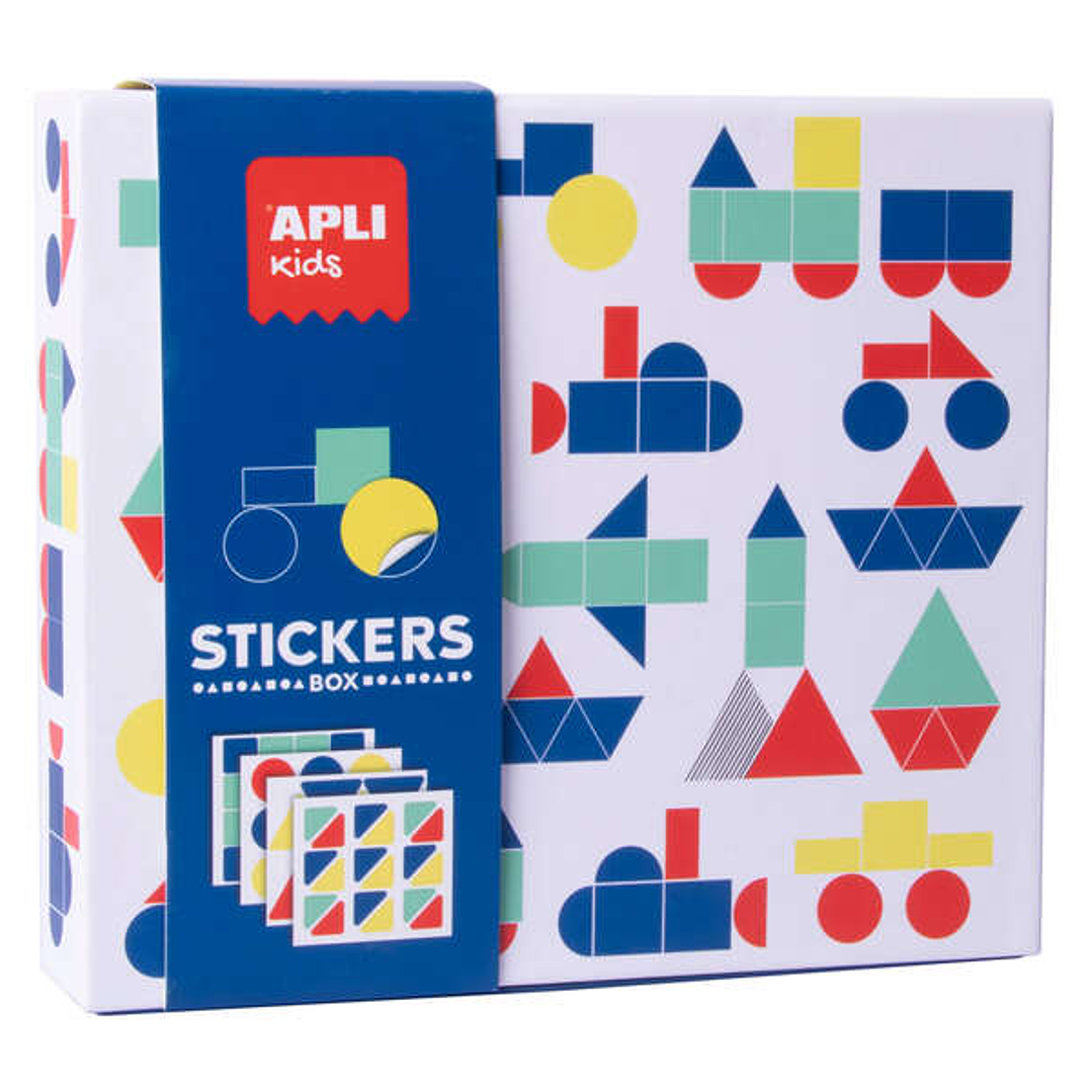 Apli Kids Juegos de Gomets Vehiculos - 200G Laminas Ilustradas - Gomets Removibles Geometricos - Alto Valor Didactico - Diseño Exclusivo de Caja de Ca 1