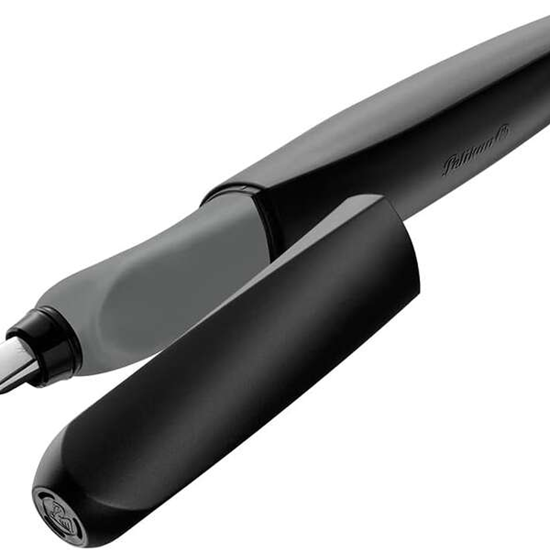 Pelikan Twist Pluma Estilografica Escolar Recargable - Plumilla de Acero Inoxidable Punto M - Cuerpo Color Negro (946806) 1
