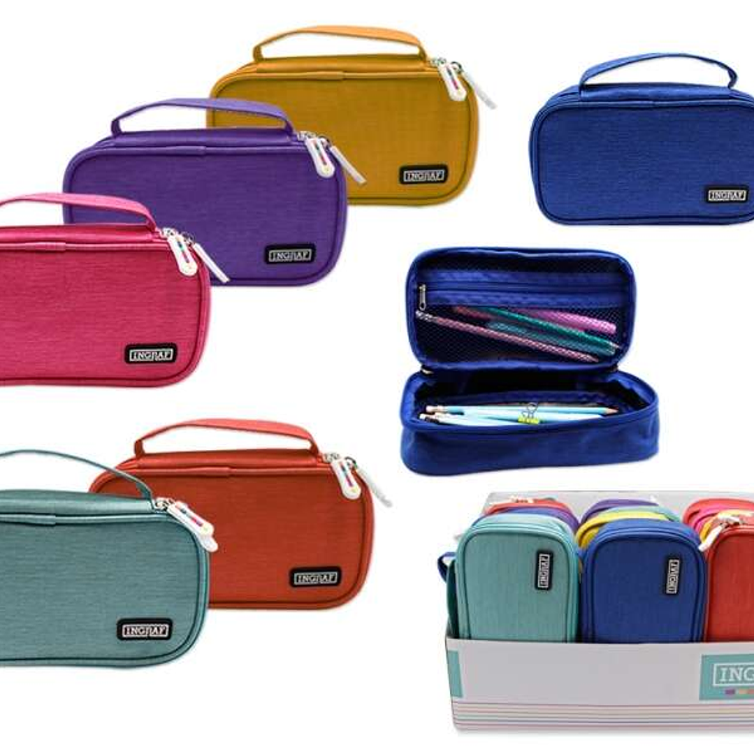 Ingraf Mediterraneo Portatodo Organizador - Multiples Compartimentos - Diseño Elegante - Material Resistente - Cierre Seguro - Colores Surtidos 1