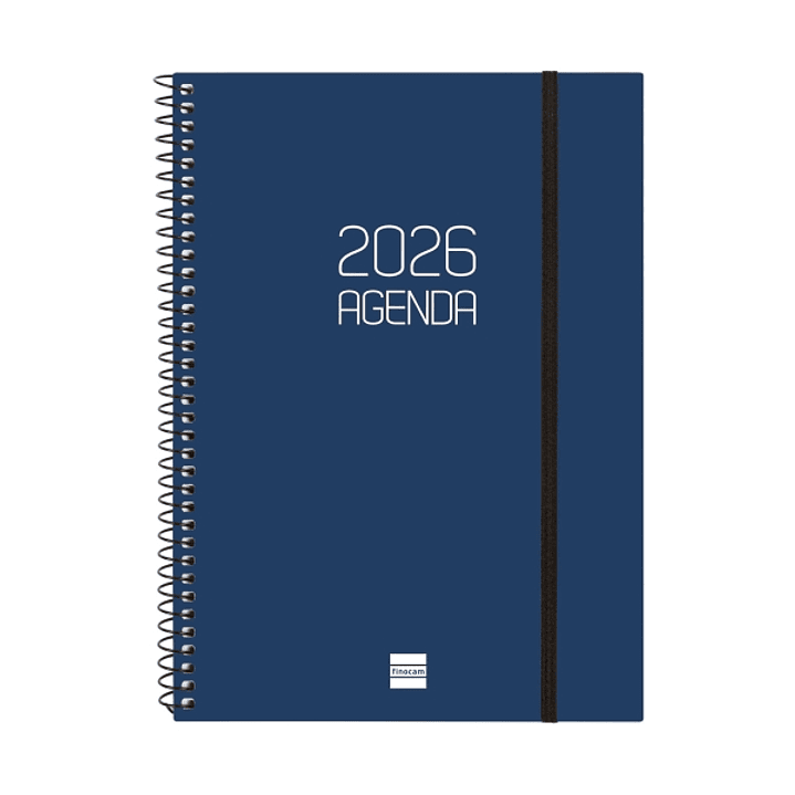 Finocam Opaque Agenda de Espiral en Catalan - Anual 2026 - Tapa Ligera - Cierre con Goma Elastica - Formato E10 - 217x14x297mm - Semana Vista en Verti 1