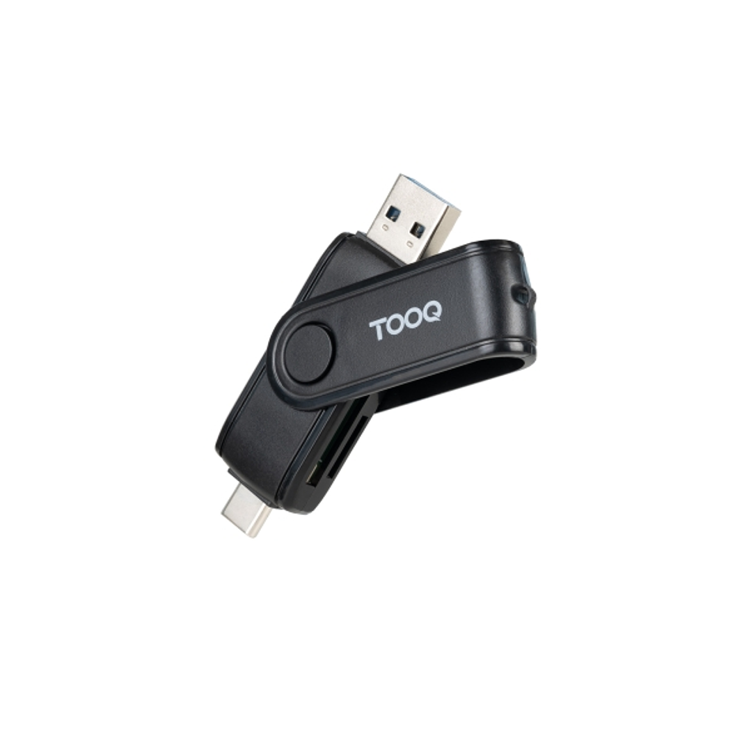 Tooq Lector de Tarjetas USB-C y USB-A - Compatible con SD, Micro SD y TF - Color Negro 1