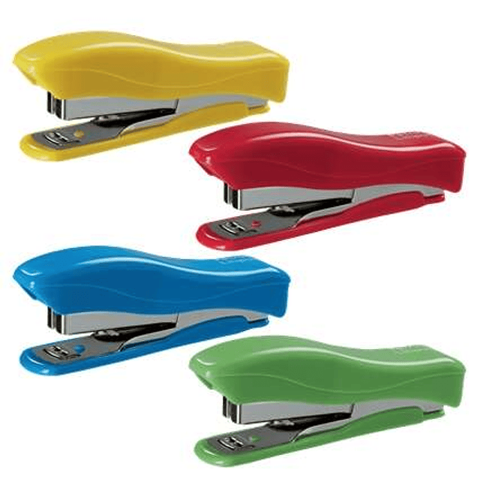 Petrus 200 Liliput Grapadora + 1 Caja de 1.000 Grapas 23/6 - Hasta 12 Hojas - Grapas 23/6 - Grapado Cerrado y Clavado - Colores Surtidos 1