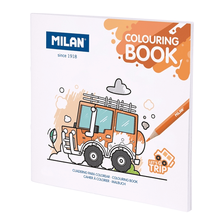 Milan Let's go trip Cuaderno para Colorear Microperforado - Tematica Vehiculos - 20 Ilustraciones Detalladas 1