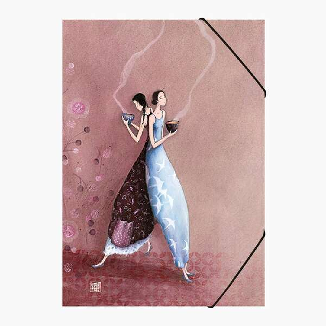 Pictura Gaëlle Boissonnard Carpeta con Cierre de Gomas - para Formato A4 - Cierre con Goma Elastica Redonda - Ideal para Organizar Documentos 1