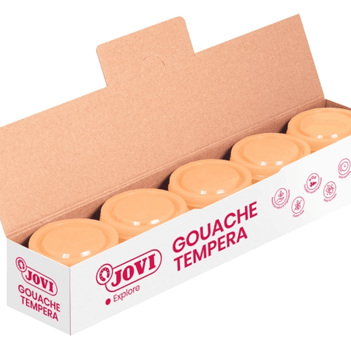 Jovi Bote de Tempera Escolar 35ml - Aplicacion en Multiples Superficies - Uso con Pincel, Rodillo o Espatula - Colores Mezclables - Color Beige 1
