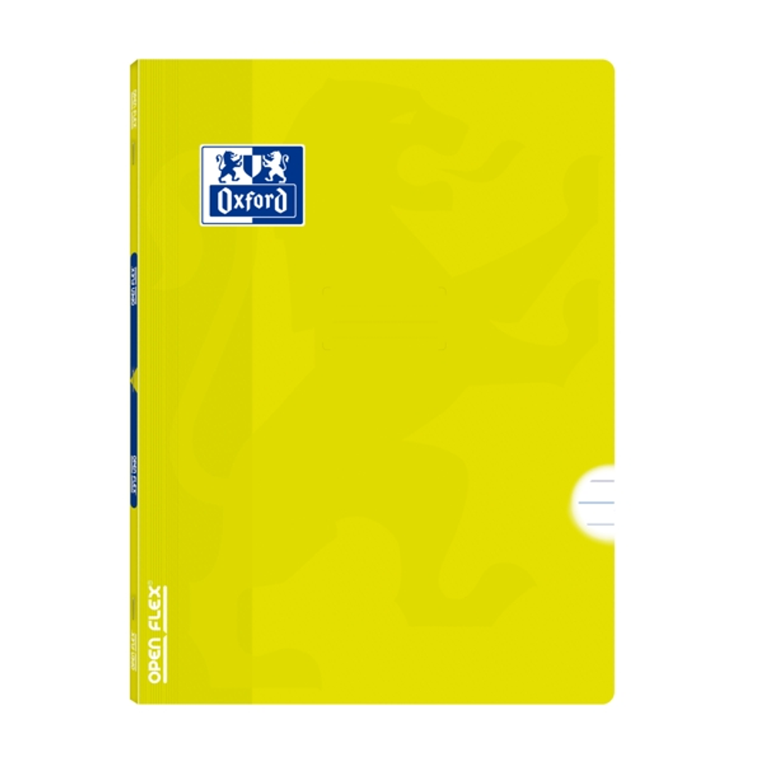 Oxford School Classic Openflex A4 - Tapa de Plastico Resistente - Libreta Grapada - 1 Linea con Margen - 48 Hojas - Color Lima 1
