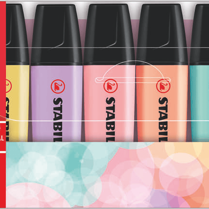 Stabilo Boss 70 Pastel Pack de 6 Rotuladores Marcadores Fluorescentes - Trazo entre 2 y 5mm - Recargable - Tinta con Base de Agua 1