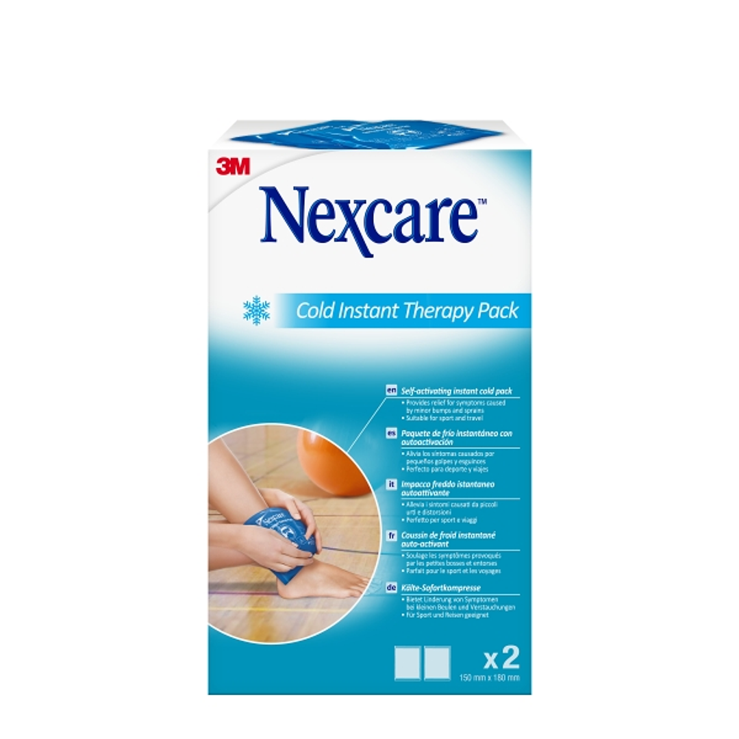 Nexcare Coldhot Therapy Pack de 2 Compresas de Frio Instantaneo - Desechable - No Necesita Refrigeracion Previa - Color Blanco 1