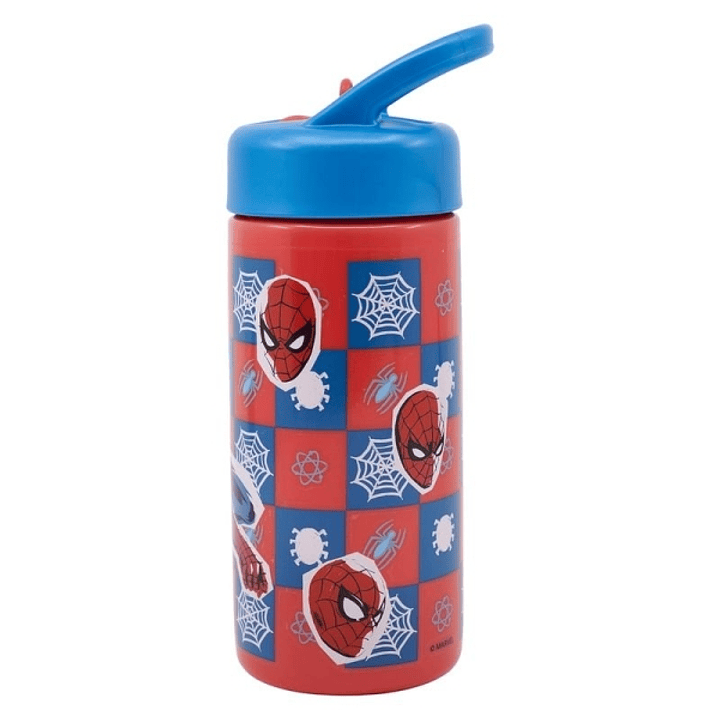 Safta Spider-Man Attack Botella 410ml - PVC Sin BPA - 7.4x17.8x6.4cm - Color Rojo y Azul 1