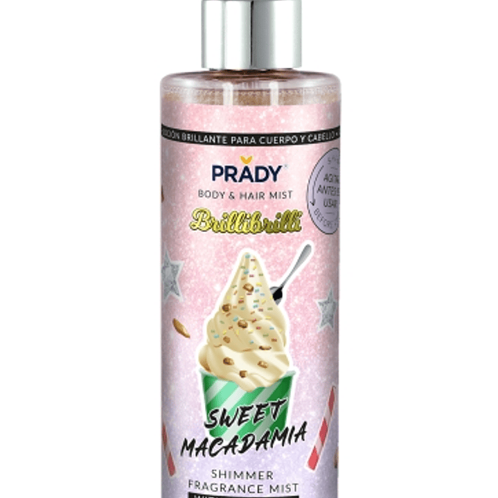 Prady Brilli Brilli Body & Hair Mist Sweet Macadamia - Frasco de 250 ml - Spray Pulverizador 1