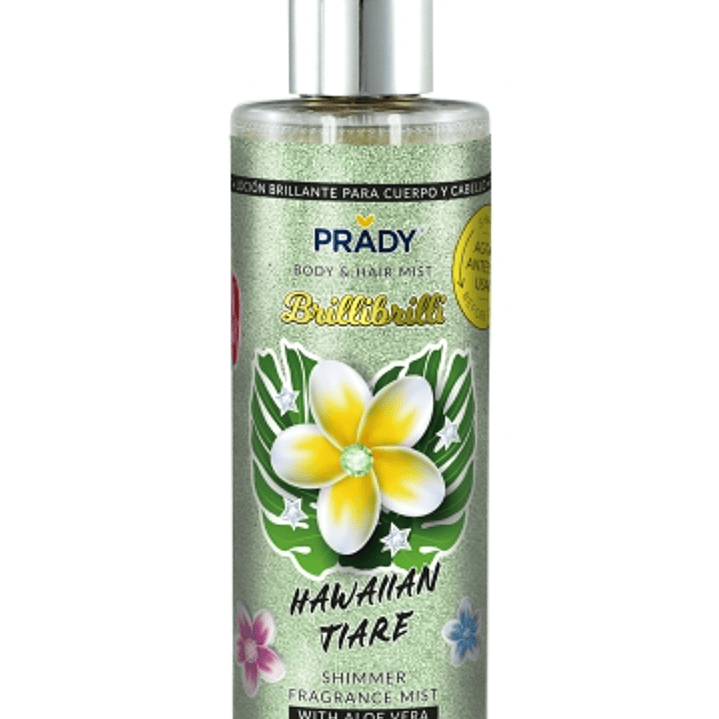 Prady Brilli Brilli Body & Hair Mist Hawaiian Tiare - Frasco de 250 ml - Spray Pulverizador 1