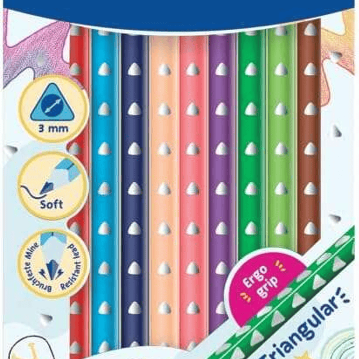 Pelikan Caja de 12 Lapices de Colores Triangulares Finos - Mina Antirotura - FSC 1