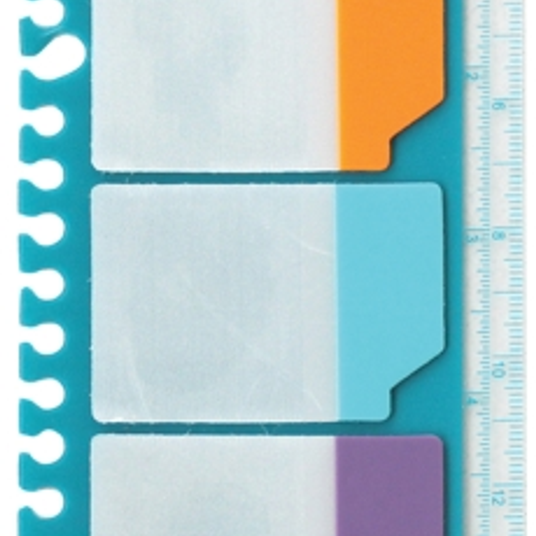 Oxford Regla con Indices Adhesivos Removibles - Medida 30cm - Indices Removibles - Ideal para Marcar Paginas 1