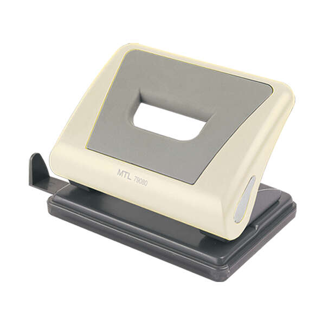 Dohe Taladro Resistente de Alta Calidad - 6mm de Diametro - Distancia de 80mm Entre Perforaciones - Guia Ajustable para Papel - Cubeta de Facil Apertu 1