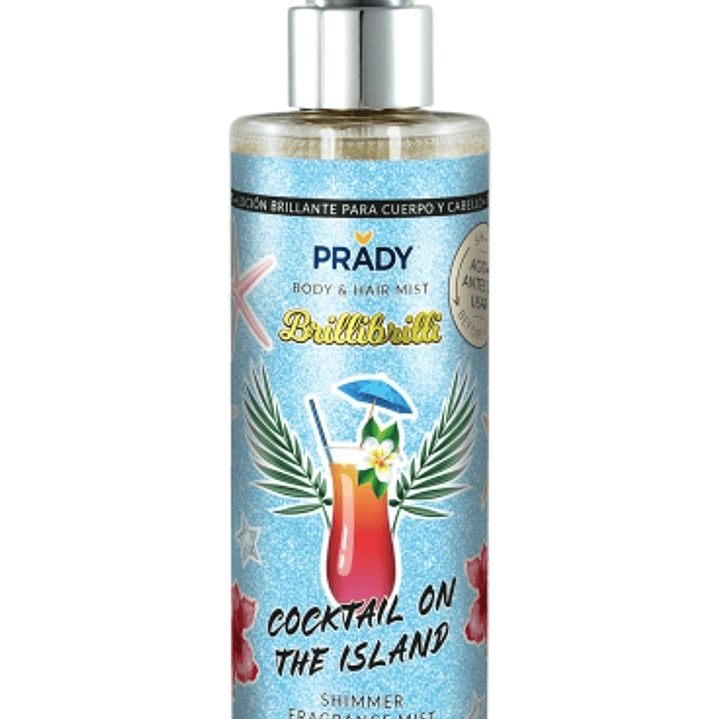Prady Brilli Brilli Body & Hair Mist Cocktail on the Island - Frasco de 250 ml - Spray Pulverizador 1