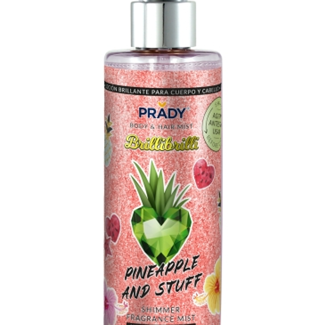 Prady Brilli Brilli Body & Hair Mist Pineapple and Stuff - Frasco de 250 ml - Spray Pulverizador 1