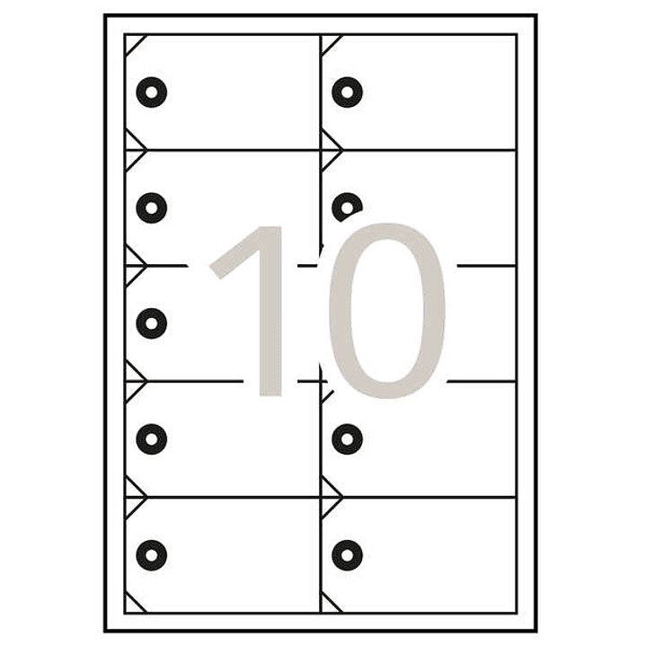 Apli Pack de 100 Etiquetas Colgantes Imprimibles 98x57mm - 10 Hojas x 10 Etiquetas - Cartulina Microperforada de 200g/m² - Color Blanco 1
