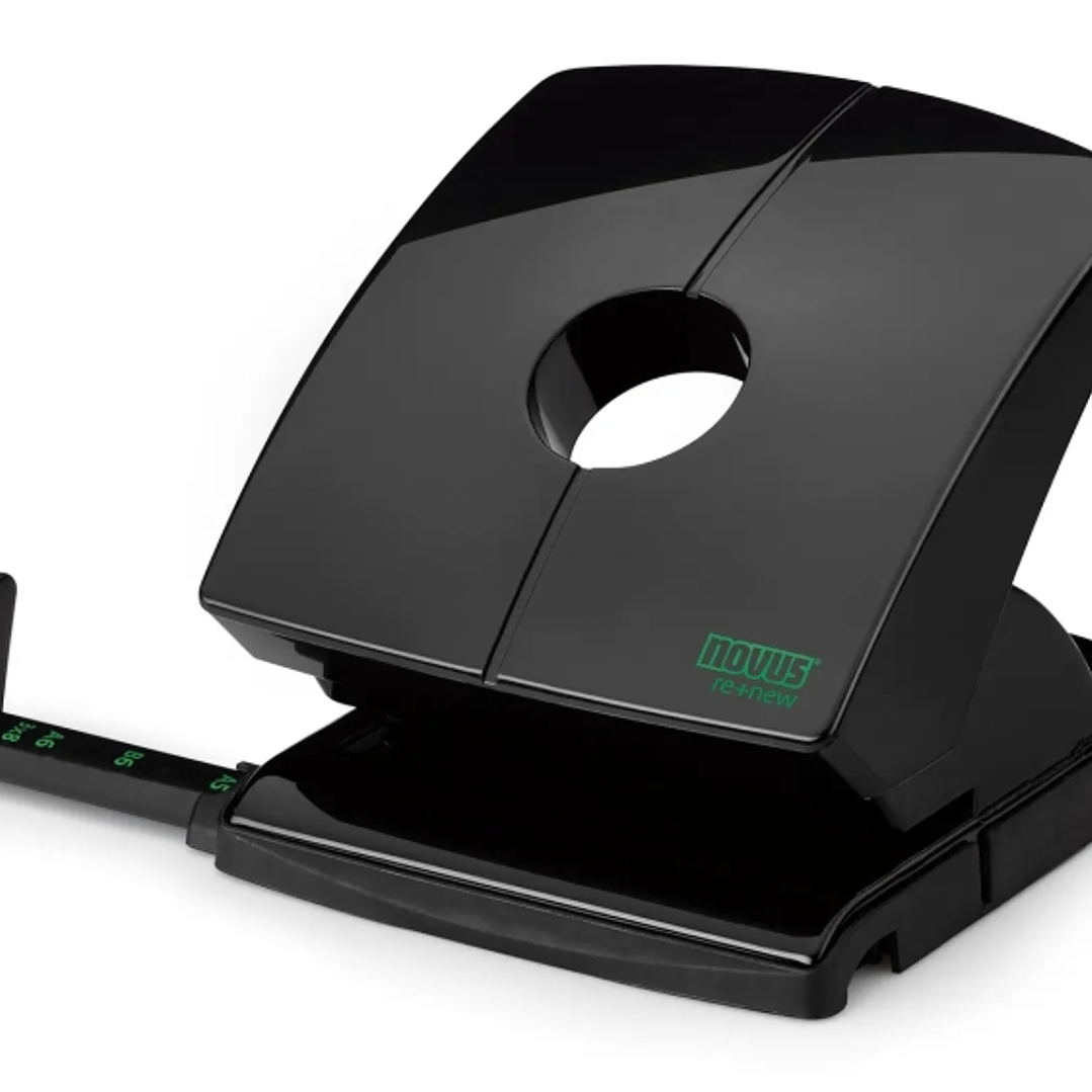 Novus B 230 re+new Perforadora de Papel - Perfora hasta 30 Hojas - Fabricada con Plastico Reciclado - Escala de Tope - Vaciado Facil - Punzones 5.5mm  1