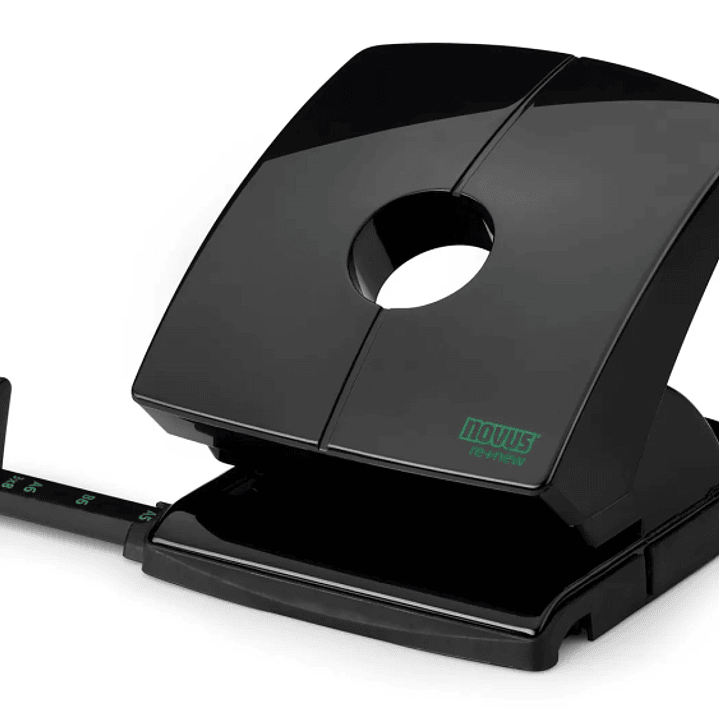 Novus B 230 re+new Perforadora de Papel - Perfora hasta 30 Hojas - Fabricada con Plastico Reciclado - Escala de Tope - Vaciado Facil - Punzones 5.5mm  1
