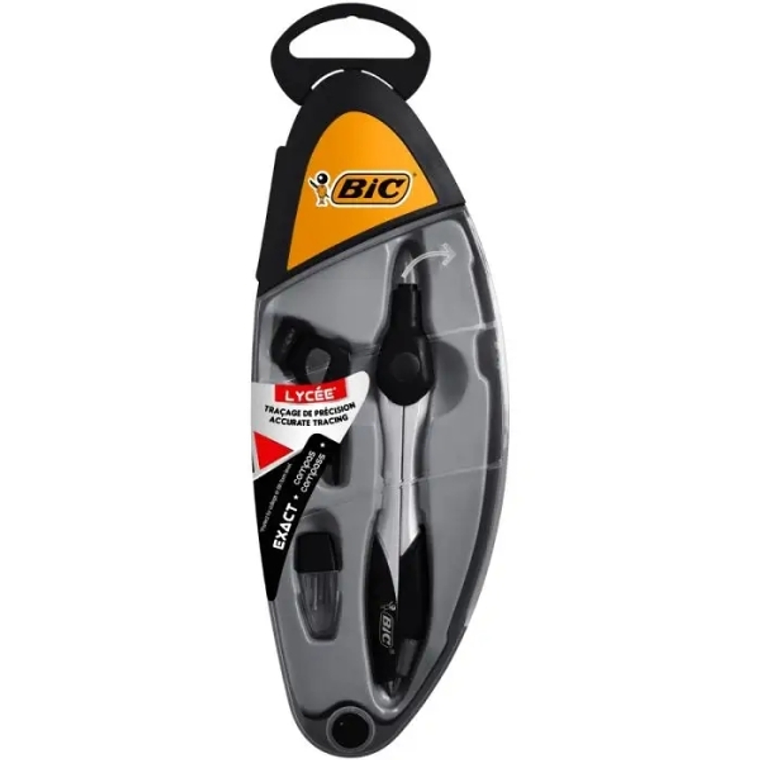 Bic Exact Compas para Portaminas o Lapiz - Cuerpo de Metal Negro o Rojo Aleatorio 1