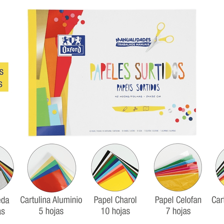 Oxford Manualidades Bloc Encolado Papeles Surtidos A4+ - Tapa Blanda - 42 Hojas - Ideal para Proyectos Creativos 1