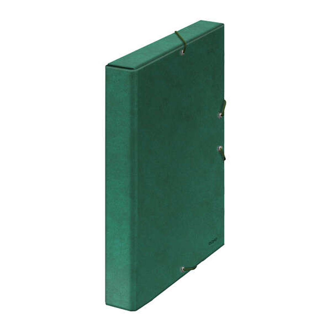 Dohe Caja para Proyectos Lomo 3cm - Carton Forrado con Papel Impreso y Plastificado - Cierre con Gomas - Color Verde 1