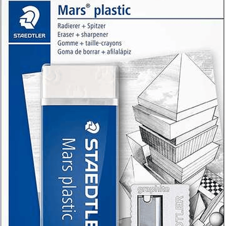 Staedtler Pack de 1 Goma de Borrar Mars Plastic + 1 Sacapuntas de Metal 510 1