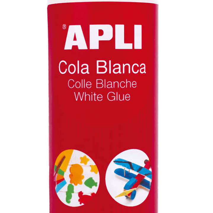 Apli Bote de Cola Blanca con Aplicador 1kg - Secado Rapido - Resistente al Agua - Libre de Solventes - No Toxica 1