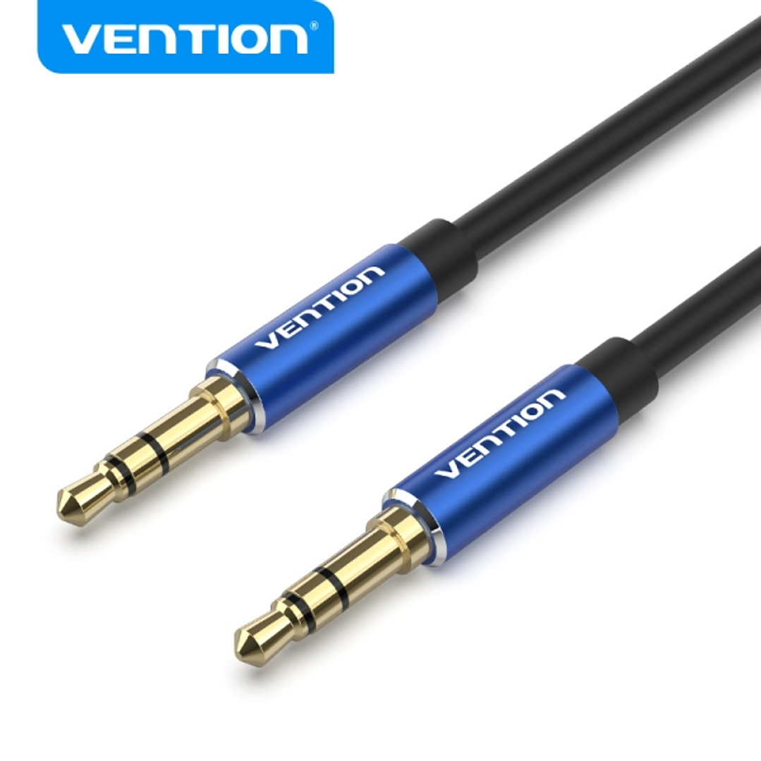 Vention Cable de Audio Estereo - Contactos Dorados - Carcasa de Aluminio - Cable 3m - Color Azul 1