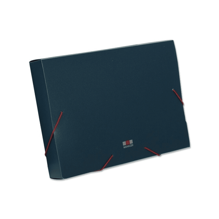 Manager Carpeta para Proyectos - Lomo de 30mm - Fabricada en Polipropileno - Cierre con Gomas - Color Azul Oscuro 1