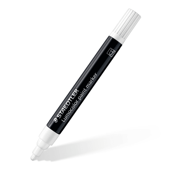 Staedtler Lumocolor 349 Marcador Acrilico Permanente - Trazo 2.4 mm aprox. - Tinta Base de Agua - Color Blanco 1
