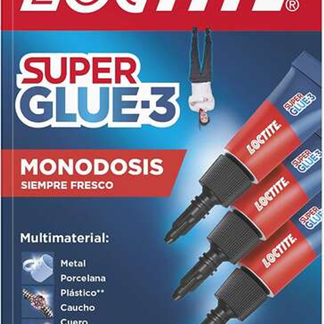 Loctite Pack de 3 Super Glue-3 Mini Trio Original - 1gr - Triple Resistencia - Adhesivo Transparente - Pegado y Fuerza Instantanea - 2229418/2229419/2 1