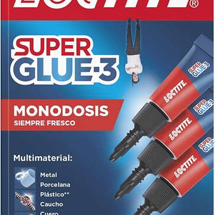 Loctite Pack de 3 Super Glue-3 Mini Trio Original - 1gr - Triple Resistencia - Adhesivo Transparente - Pegado y Fuerza Instantanea - 2229418/2229419/2 1