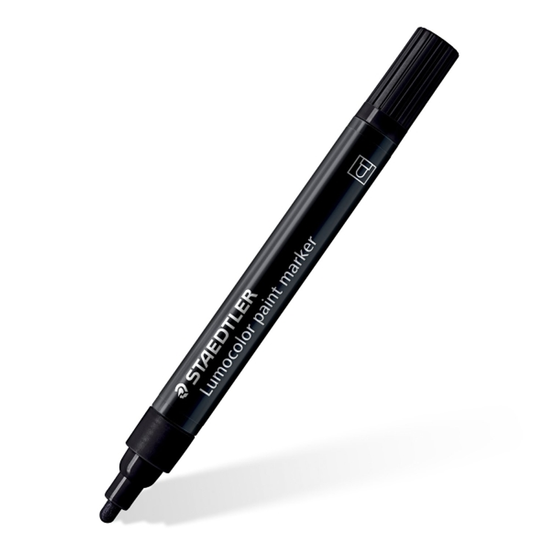Staedtler Lumocolor 349 Marcador Acrilico Permanente - Trazo 2.4 mm Aprox - Tinta Base de Agua - Color Negro 1