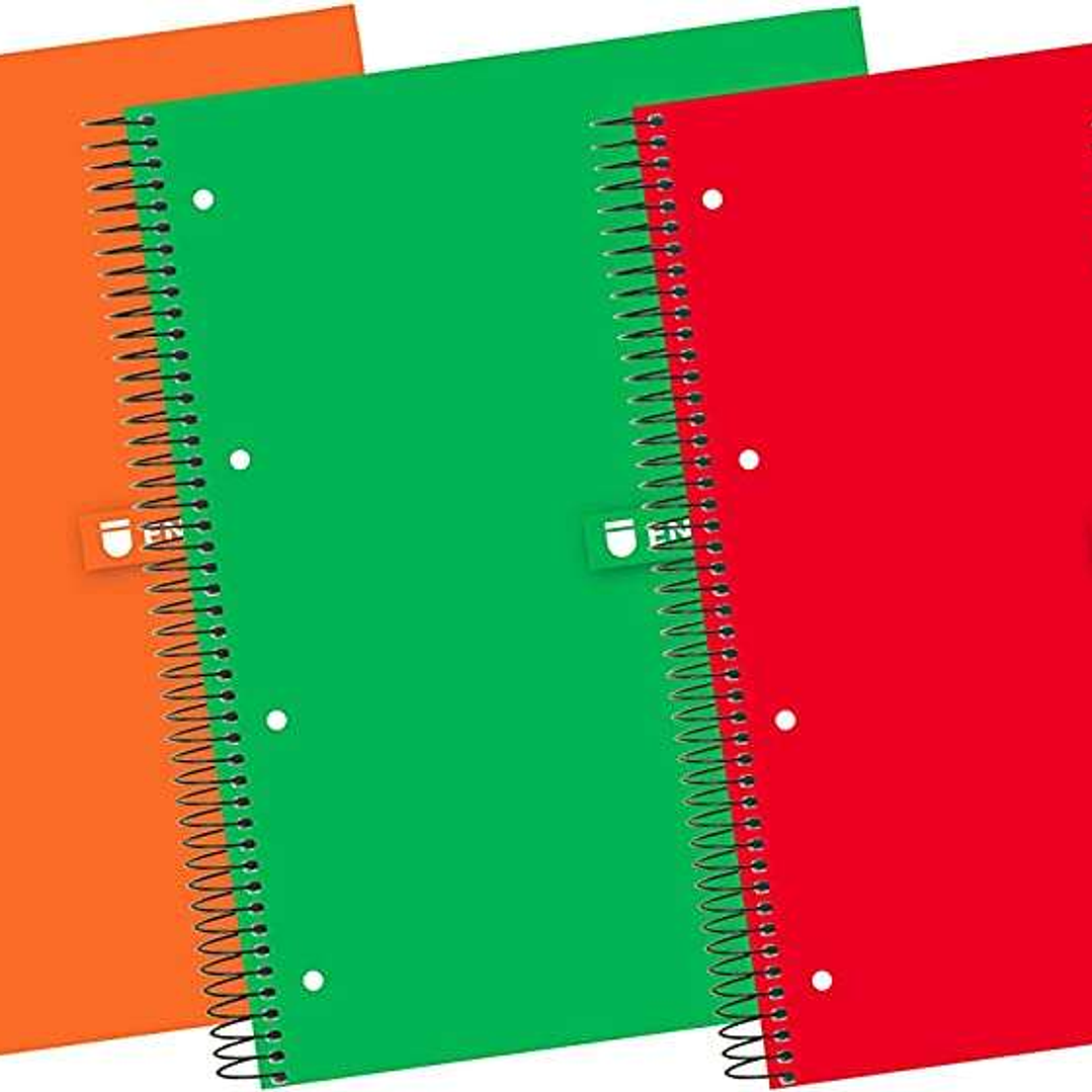 Enri Plus Cuaderno Espiral Formato A4+ Cuadriculado 5x5mm - 120 Hojas + 40 Gratis Microperforadas - Cubierta Extradura - Colores Surtidos 1