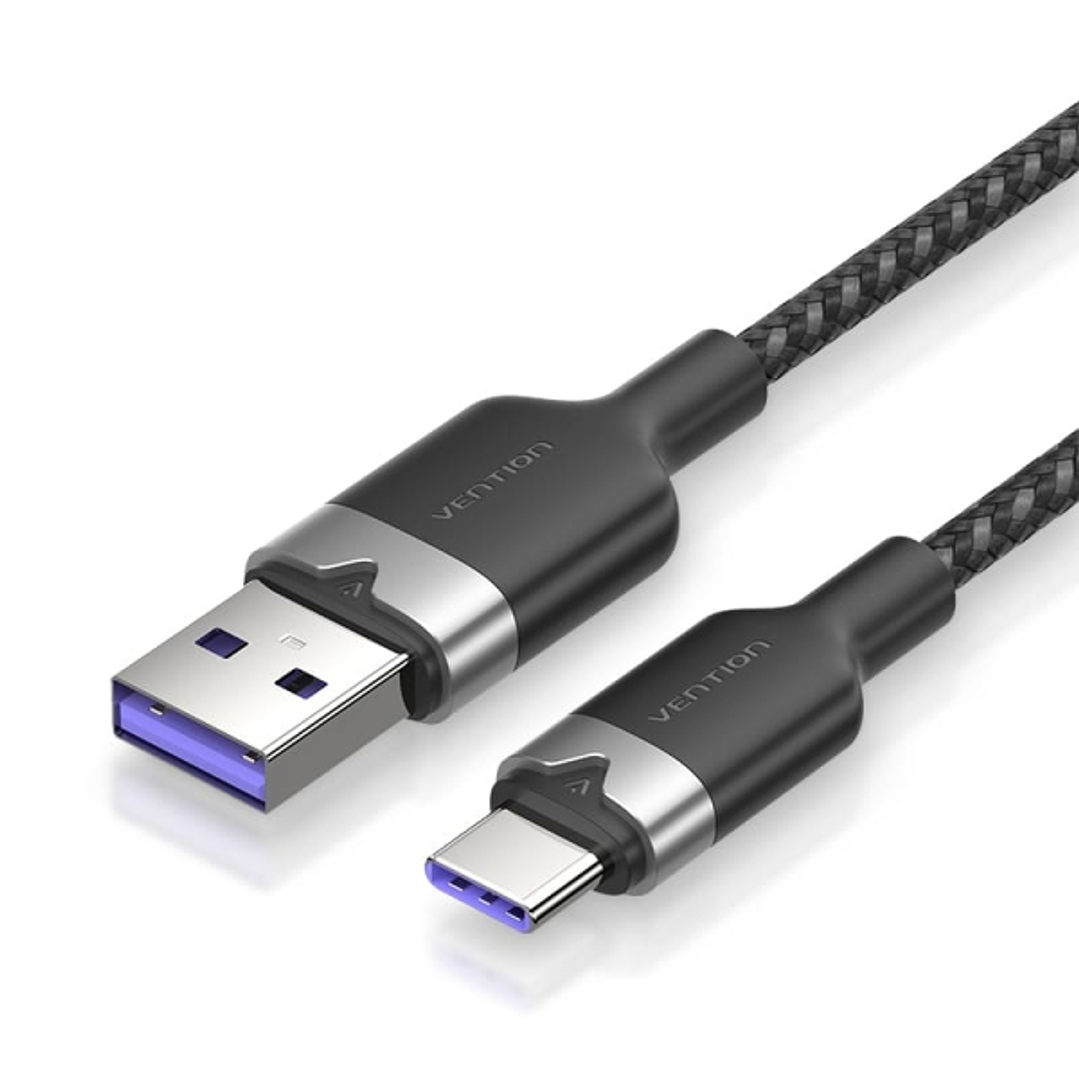 Vention Cable USB-C 2.0 a USB-A 6A 100W - 2m - Trenzado - Color Negro 1